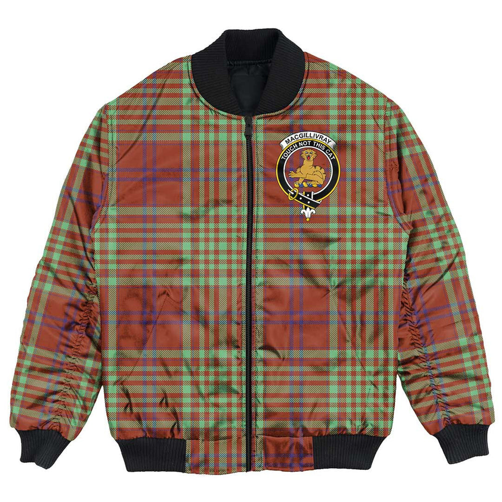 Clan MacGillivray Hunting Ancient Tartan Crest Bomber Jacket FE83 MacGillivray Hunting Ancient Tartan Tartan Bomber Jacket   