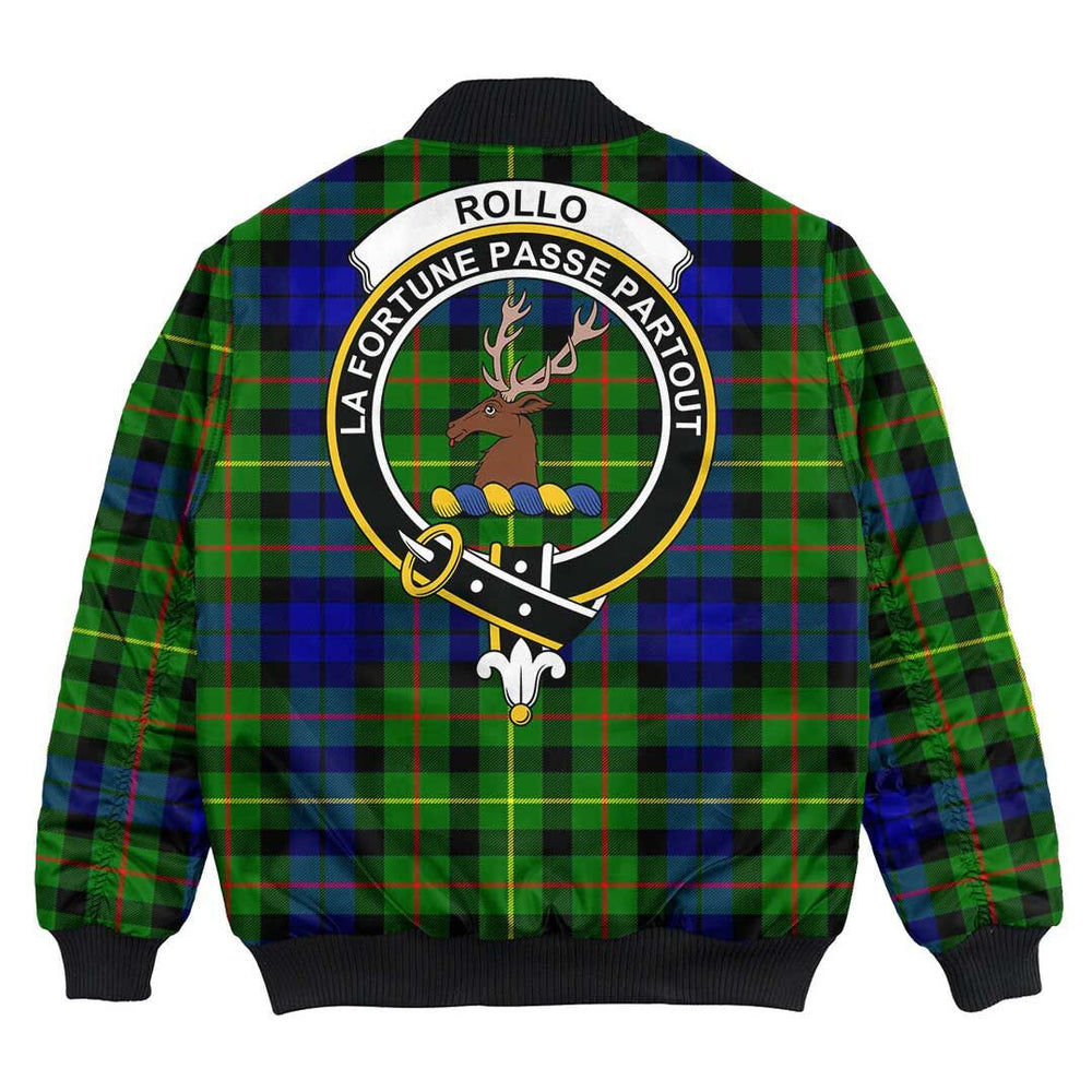 Clan Rollo Modern Tartan Crest Bomber Jacket DW13 Rollo Modern Tartan Tartan Bomber Jacket   