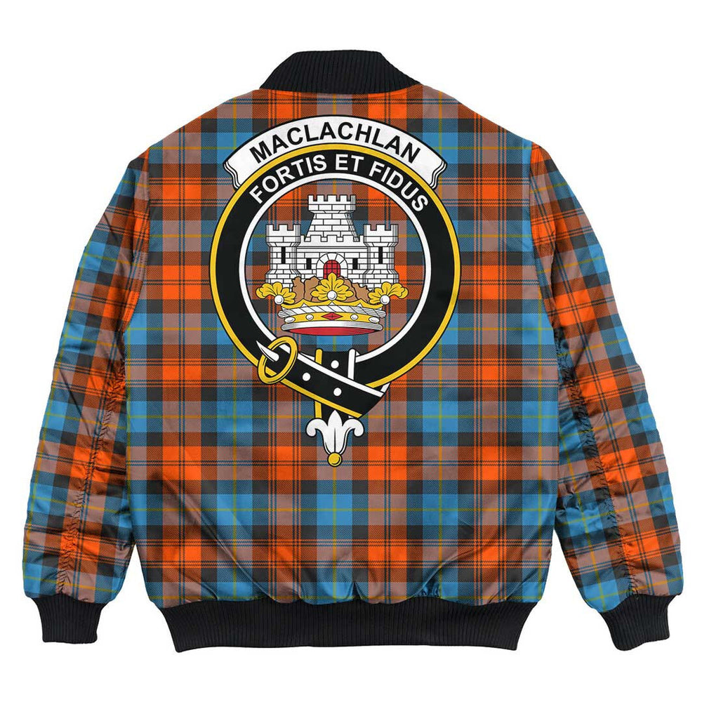 Clan MacLachlan Ancient Tartan Crest Bomber Jacket EG49 MacLachlan Ancient Tartan Tartan Bomber Jacket   