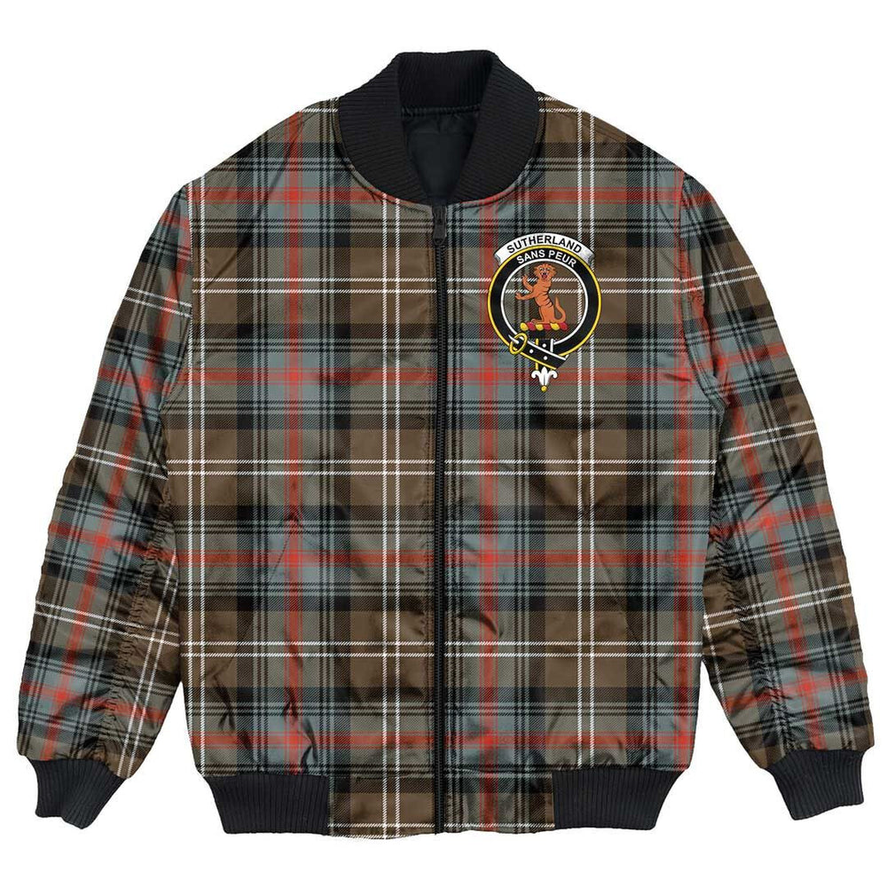 Clan Sutherland Weathered Tartan Crest Bomber Jacket YC69 Sutherland Weathered Tartan Tartan Bomber Jacket   