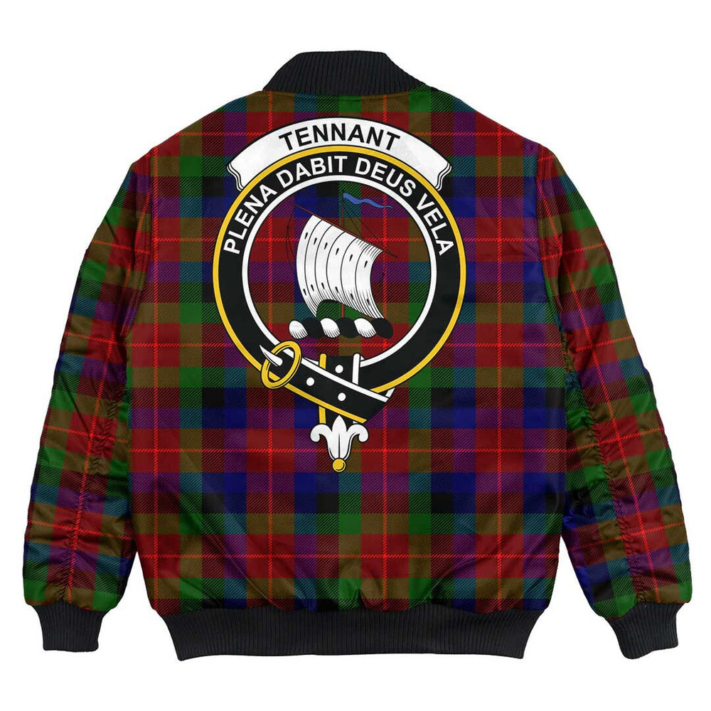 Clan Tennant Tartan Crest Bomber Jacket BX66 Tennant Tartan Tartan Bomber Jacket   