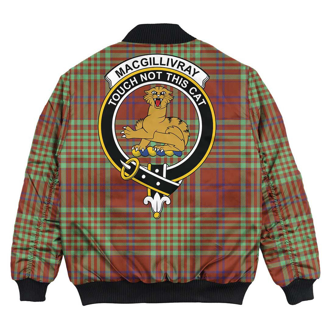 Clan MacGillivray Hunting Ancient Tartan Crest Bomber Jacket FE83 MacGillivray Hunting Ancient Tartan Tartan Bomber Jacket   