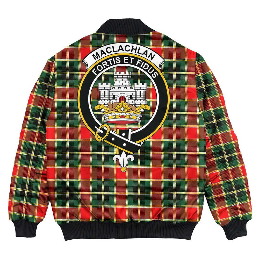 Clan MacLachlan Hunting Modern Tartan Crest Bomber Jacket VW33 MacLachlan Hunting Modern Tartan Tartan Bomber Jacket   