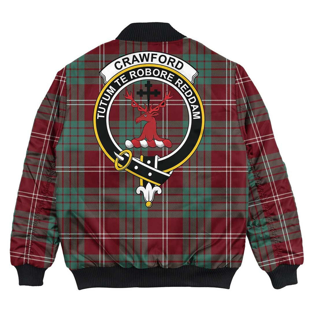 Clan Crawford Modern Tartan Crest Bomber Jacket VV37 Crawford Modern Tartan Tartan Bomber Jacket   