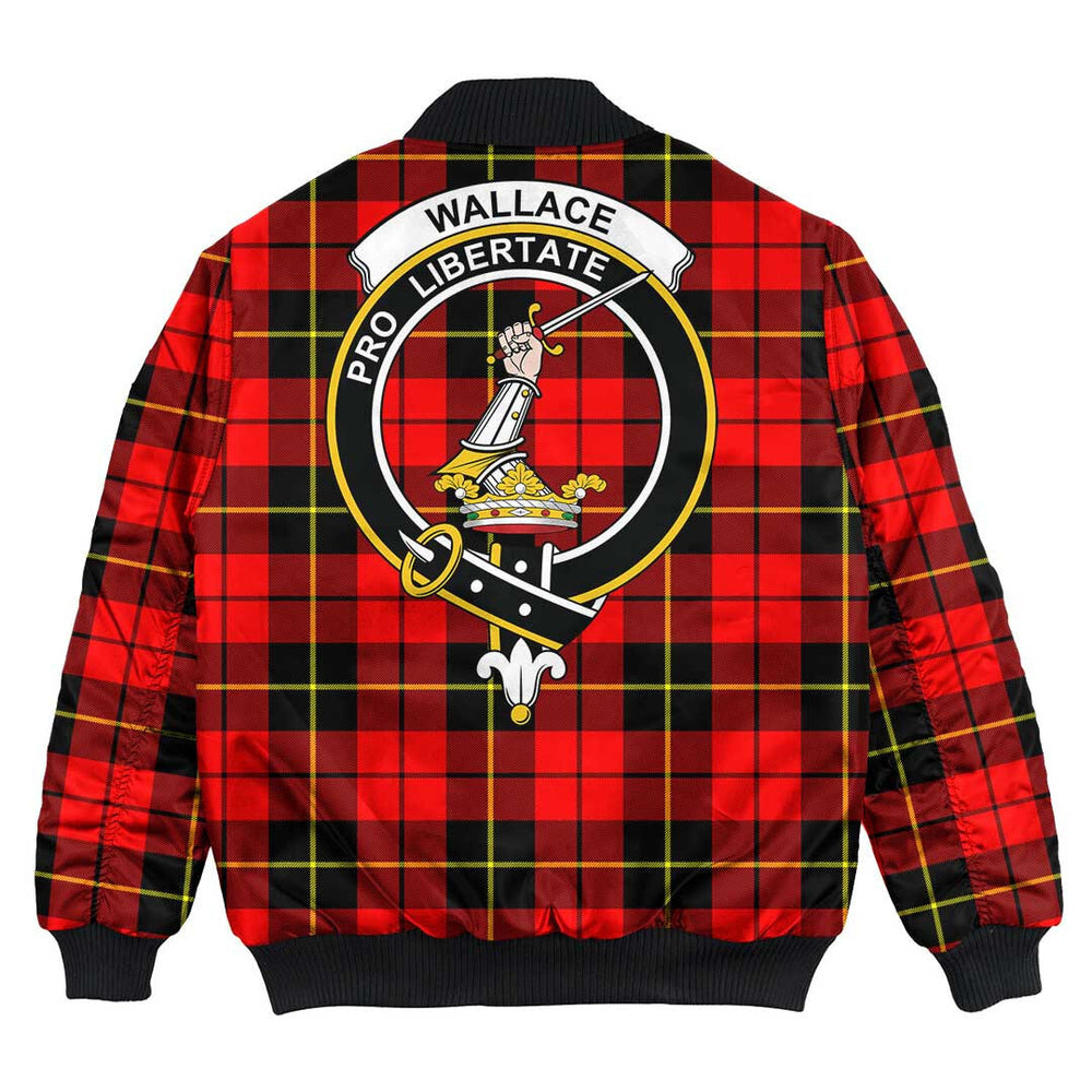 Clan Wallace Hunting Red Tartan Crest Bomber Jacket KW43 Wallace Hunting Red Tartan Tartan Bomber Jacket   