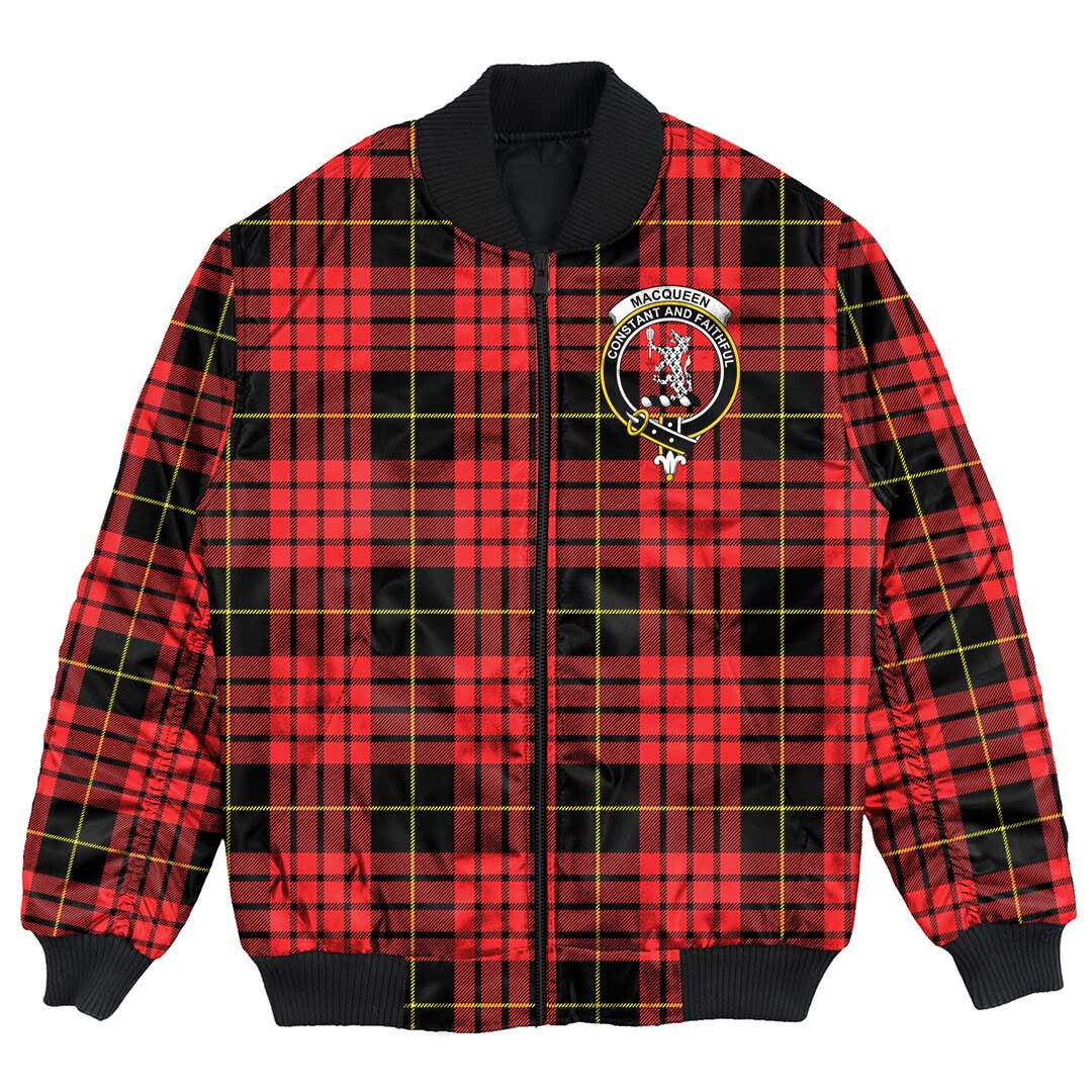 Clan MacQueen Modern Tartan Crest Bomber Jacket HM78 MacQueen Modern Tartan Tartan Bomber Jacket   