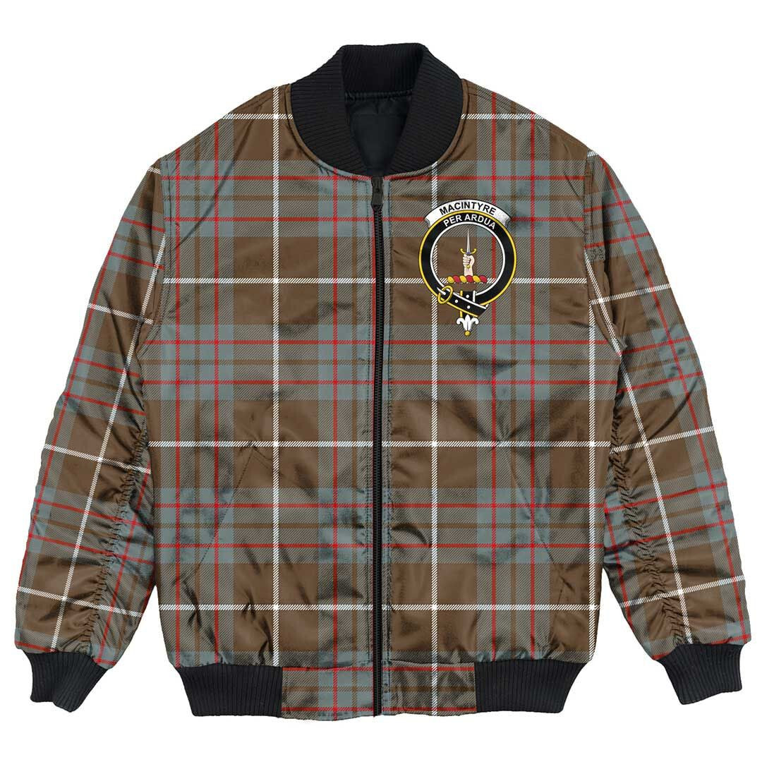 Clan MacIntyre Hunting Weathered Tartan Crest Bomber Jacket DW78 MacIntyre Hunting Weathered Tartan Tartan Bomber Jacket   