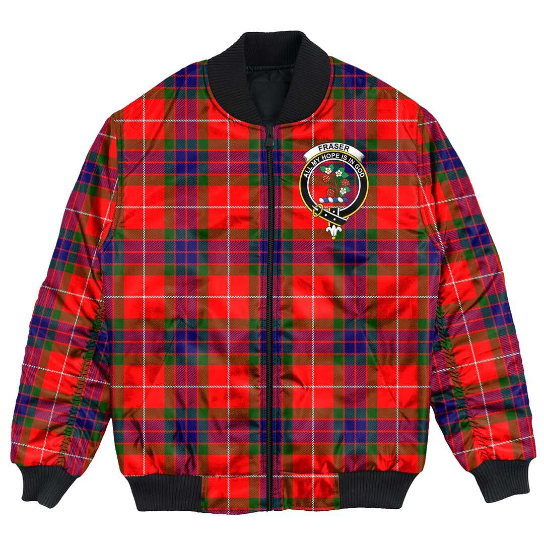 Clan Fraser Modern Tartan Crest Bomber Jacket WU93 Fraser Modern Tartan Tartan Bomber Jacket   