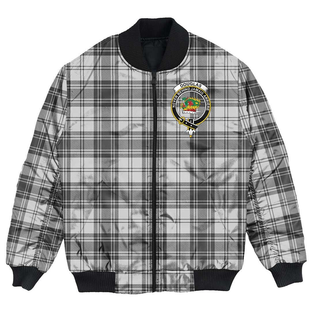 Clan Douglas Grey Modern Tartan Crest Bomber Jacket DC94 Douglas Grey Modern Tartan Tartan Bomber Jacket   