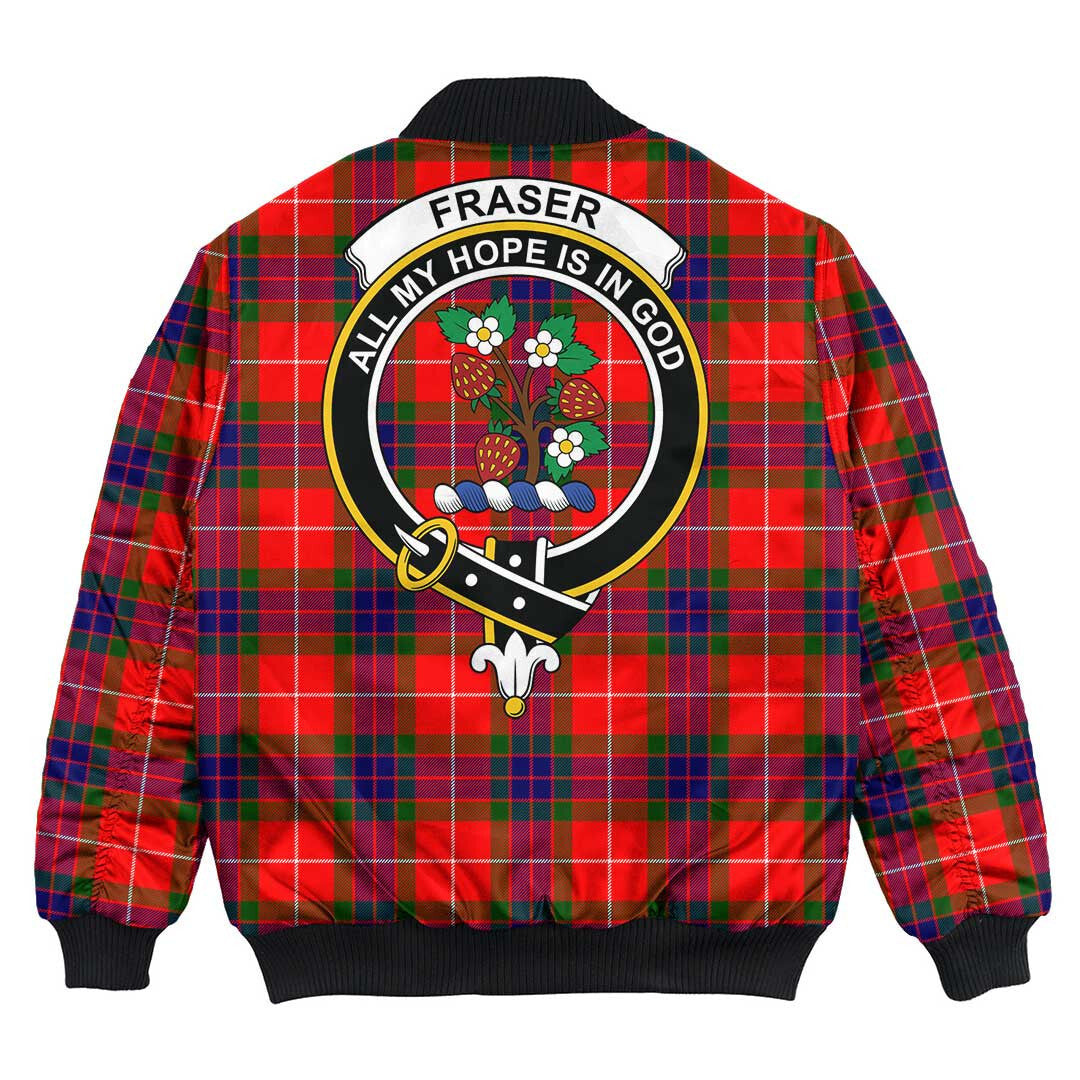 Clan Fraser Modern Tartan Crest Bomber Jacket WU93 Fraser Modern Tartan Tartan Bomber Jacket   