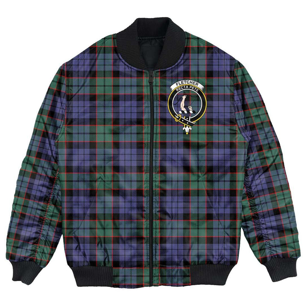 Clan Fletcher Modern Tartan Crest Bomber Jacket XN67 Fletcher Modern Tartan Tartan Bomber Jacket   