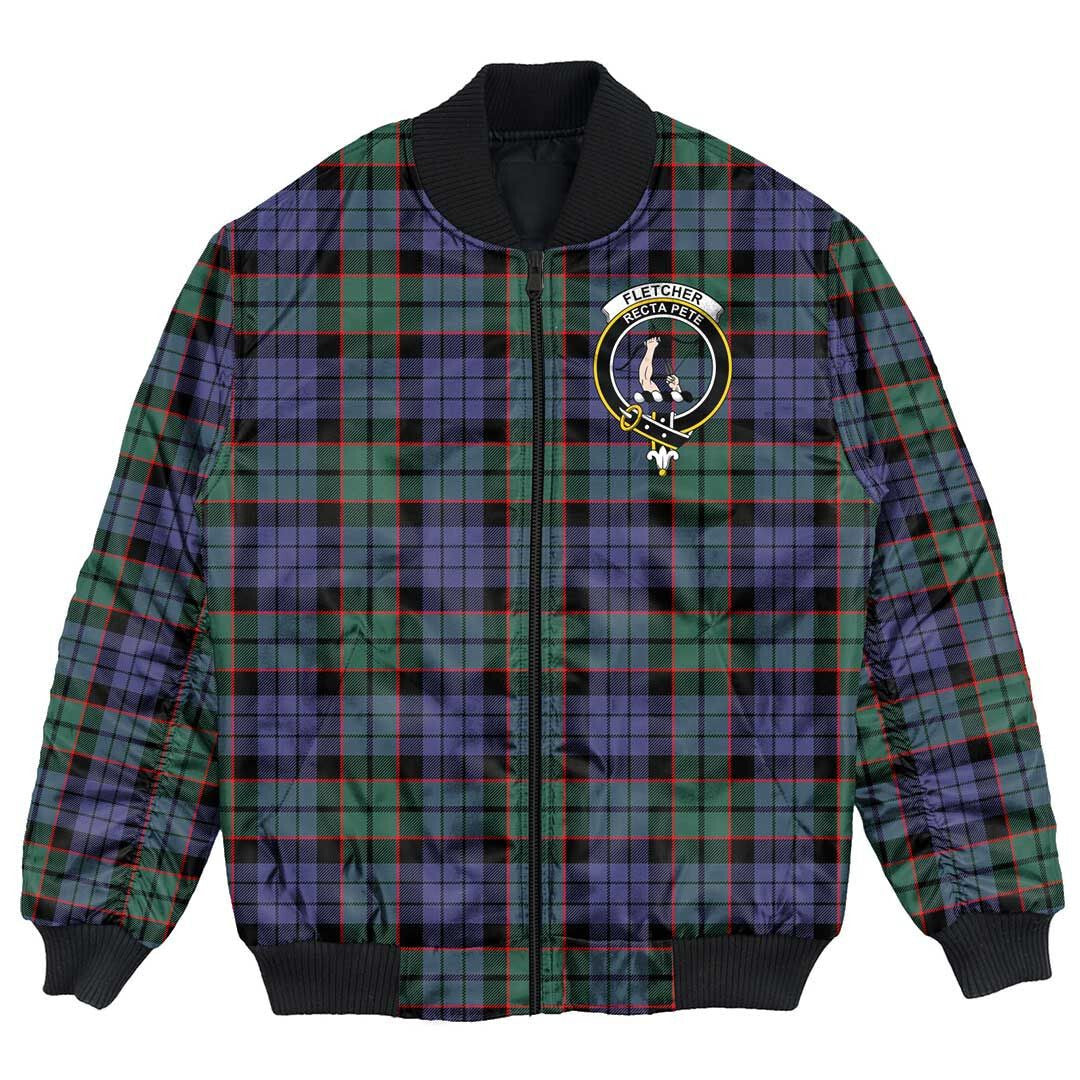 Clan Fletcher Modern Tartan Crest Bomber Jacket XN67 Fletcher Modern Tartan Tartan Bomber Jacket   