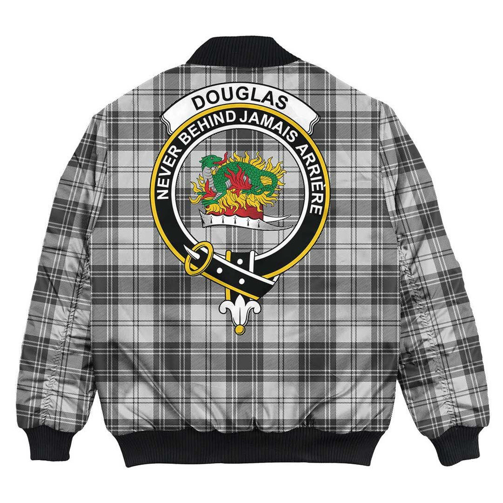 Clan Douglas Grey Modern Tartan Crest Bomber Jacket DC94 Douglas Grey Modern Tartan Tartan Bomber Jacket   