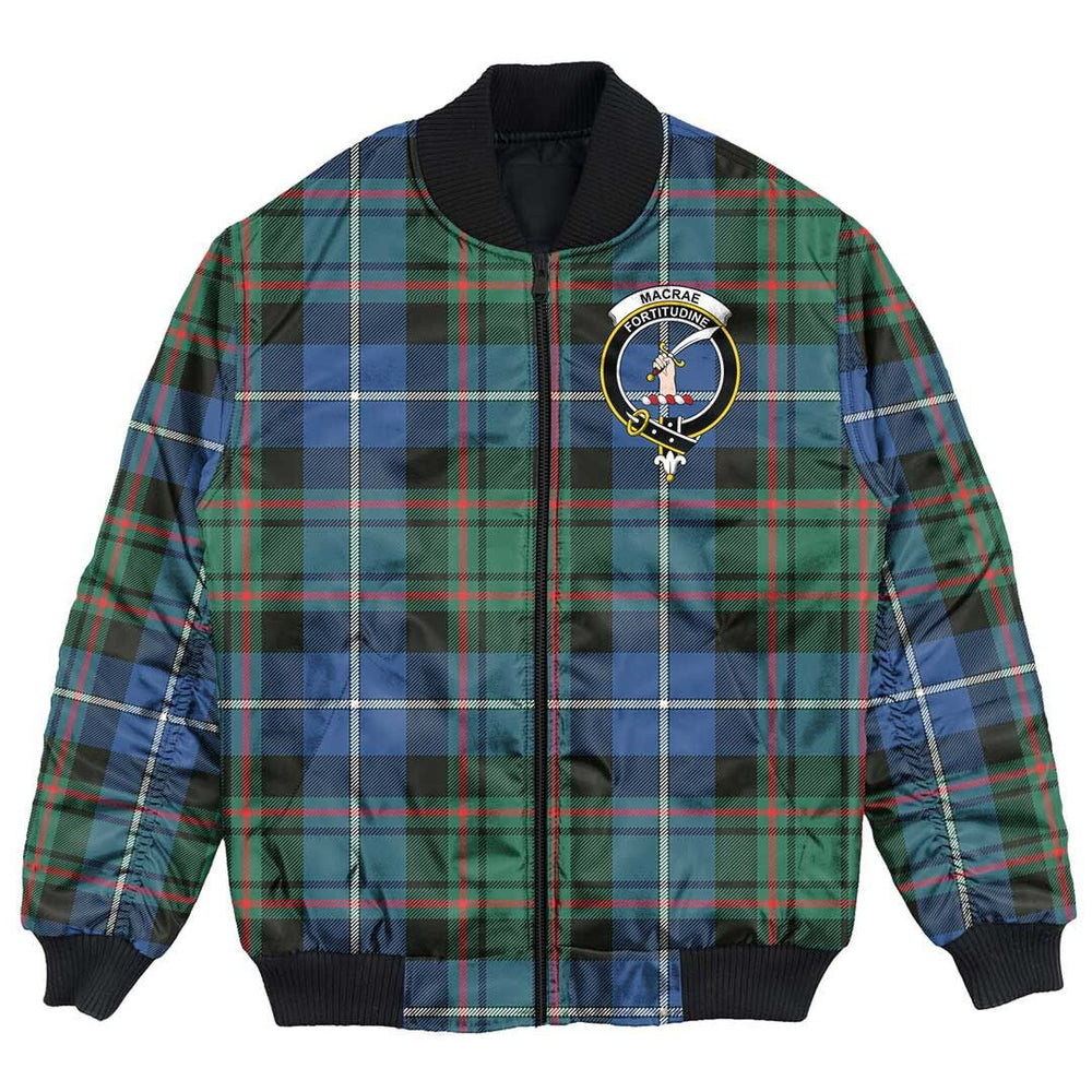 Clan MacRae Hunting Ancient Tartan Crest Bomber Jacket TM31 MacRae Hunting Ancient Tartan Tartan Bomber Jacket   