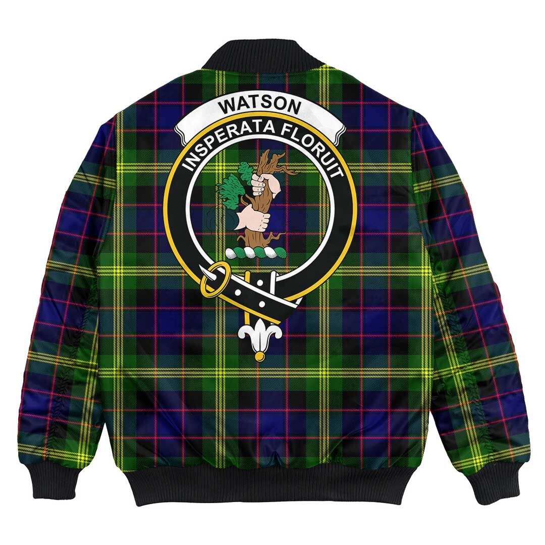 Clan Watson Modern Tartan Crest Bomber Jacket BC53 Watson Modern Tartan Tartan Bomber Jacket   