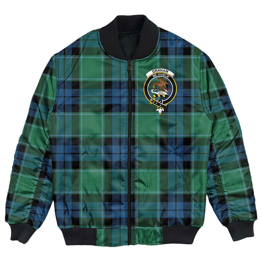 Clan Graham of Menteith Ancient Tartan Crest Bomber Jacket GB29 Graham of Menteith Ancient Tartan Tartan Bomber Jacket   