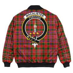 Clan MacAlister Modern Tartan Crest Bomber Jacket PI58 MacAlister Modern Tartan Tartan Bomber Jacket   