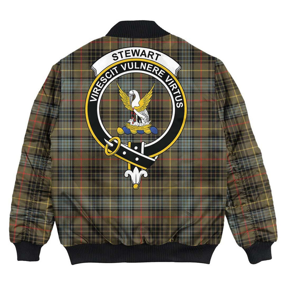 Clan Stewart Hunting Weathered Tartan Crest Bomber Jacket LR89 Stewart Hunting Weathered Tartan Tartan Bomber Jacket   