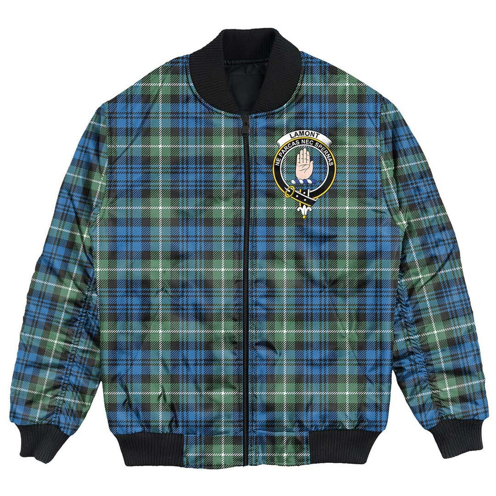 Clan Lamont Ancient Tartan Crest Bomber Jacket PY65 Lamont Ancient Tartan Tartan Bomber Jacket   