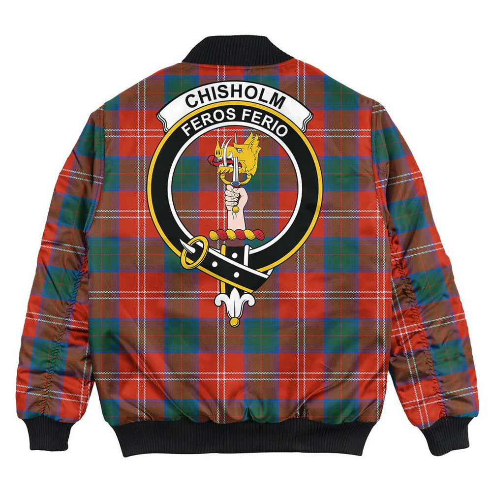 Clan Chisholm Ancient Tartan Crest Bomber Jacket PG77 Chisholm Ancient Tartan Tartan Bomber Jacket   