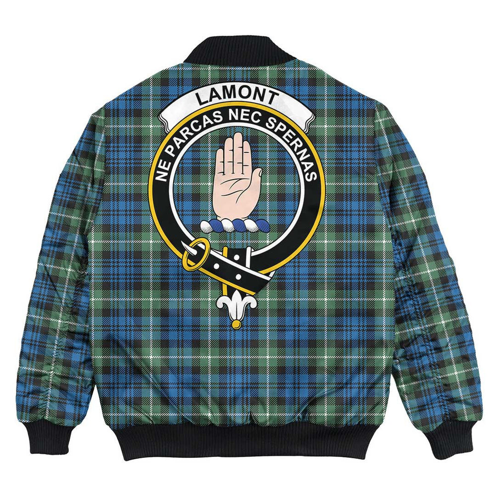 Clan Lamont Ancient Tartan Crest Bomber Jacket PY65 Lamont Ancient Tartan Tartan Bomber Jacket   