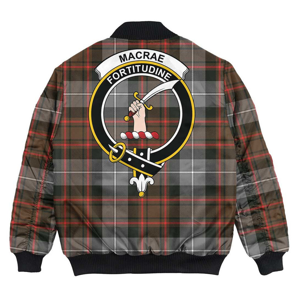 Clan MacRae Hunting Weathered Tartan Crest Bomber Jacket FM30 MacRae Hunting Weathered Tartan Tartan Bomber Jacket   