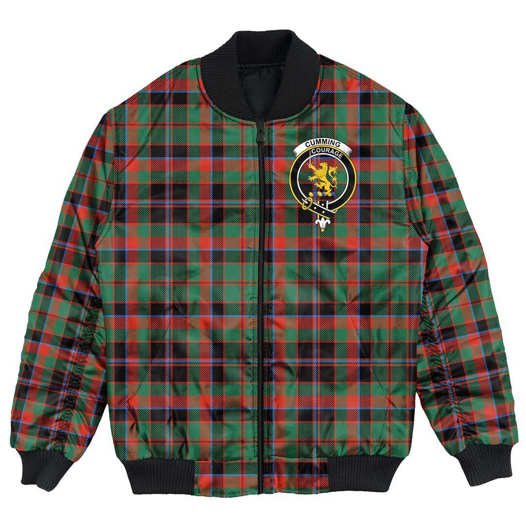 Clan Cumming Hunting Ancient Tartan Crest Bomber Jacket XJ47 Cumming Hunting Ancient Tartan Tartan Bomber Jacket   