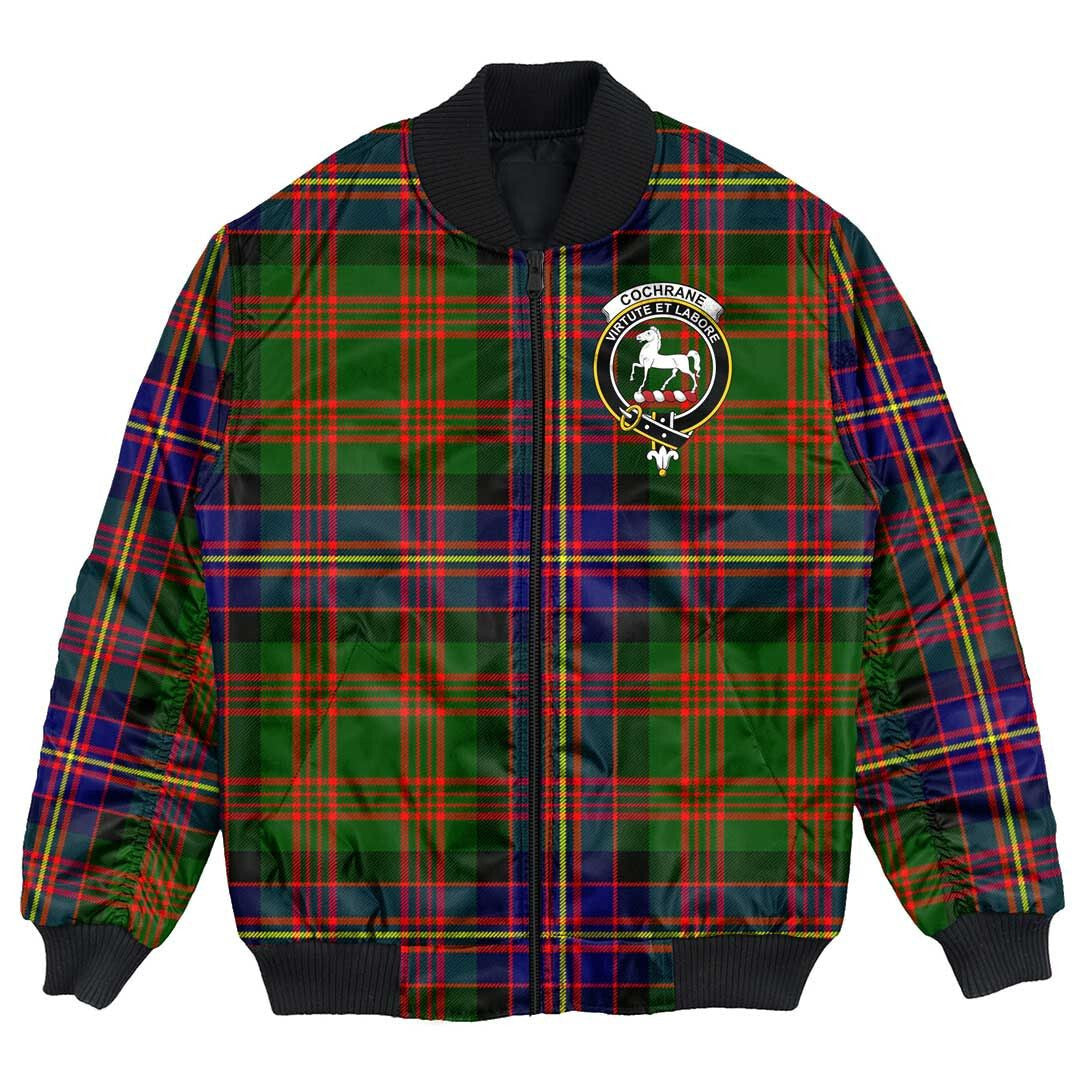 Clan Cochrane Modern Tartan Crest Bomber Jacket YG83 Cochrane Modern Tartan Tartan Bomber Jacket   