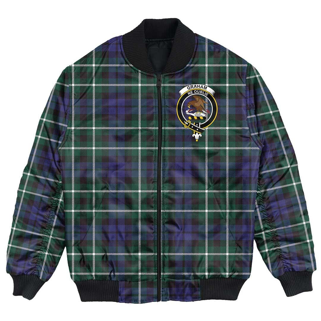 Clan Graham of Montrose Modern Tartan Crest Bomber Jacket VP70 Graham of Montrose Modern Tartan Tartan Bomber Jacket   