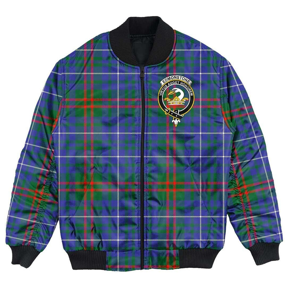 Clan Edmonstone Tartan Crest Bomber Jacket EZ27 Edmonstone Tartan Tartan Bomber Jacket   