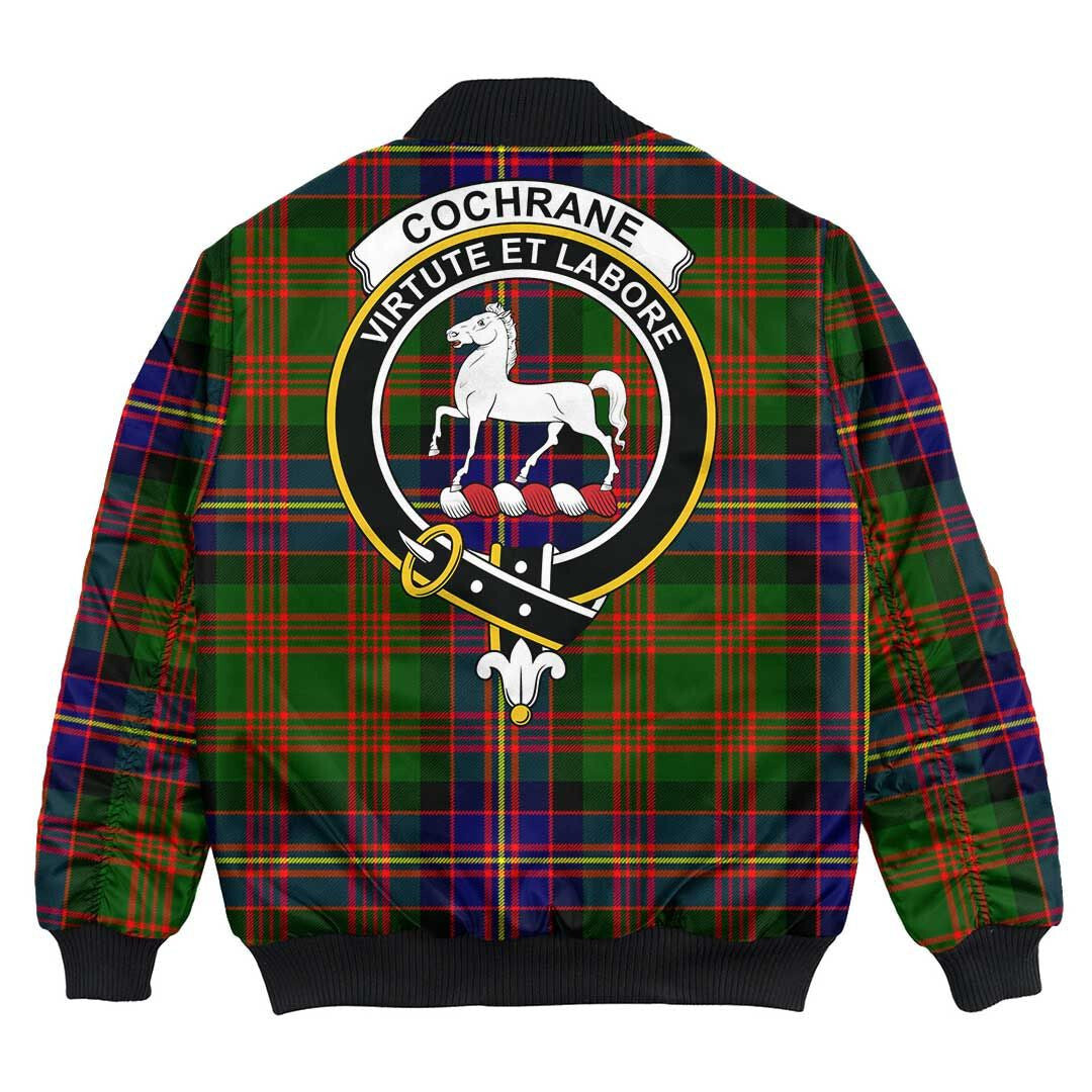 Clan Cochrane Modern Tartan Crest Bomber Jacket YG83 Cochrane Modern Tartan Tartan Bomber Jacket   
