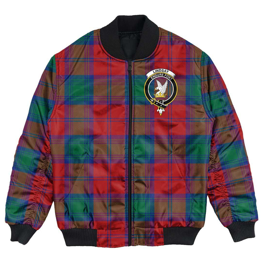 Clan Lindsay Modern Tartan Crest Bomber Jacket UL88 Lindsay Modern Tartan Tartan Bomber Jacket   