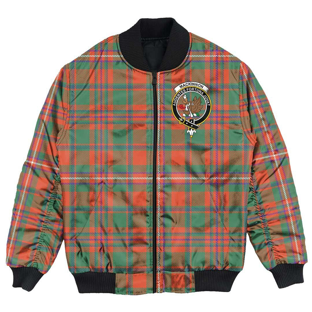 Clan MacKinnon Ancient Tartan Crest Bomber Jacket VU67 MacKinnon Ancient Tartan Tartan Bomber Jacket   