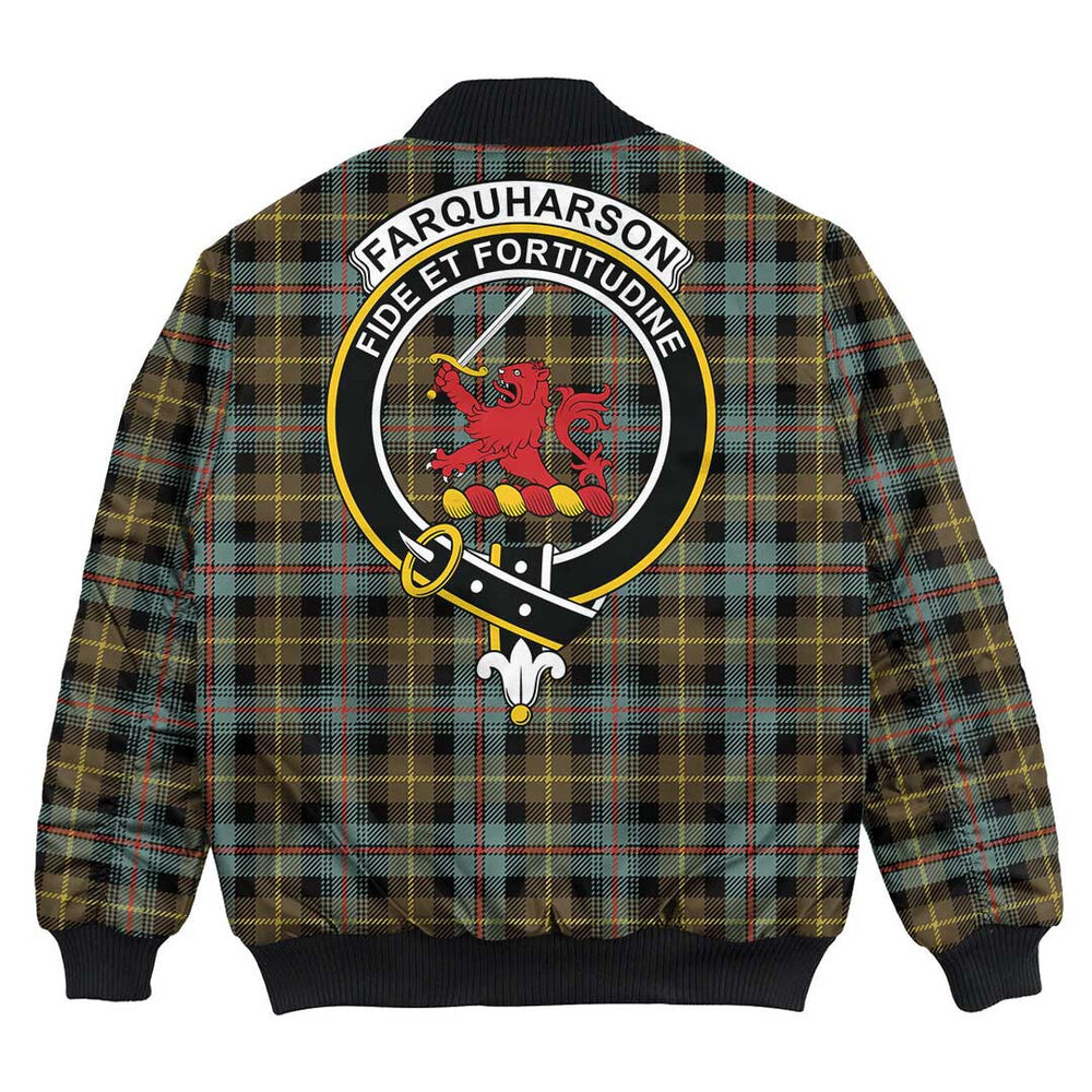 Clan Farquharson Weathered Tartan Crest Bomber Jacket UB73 Farquharson Weathered Tartan Tartan Bomber Jacket   