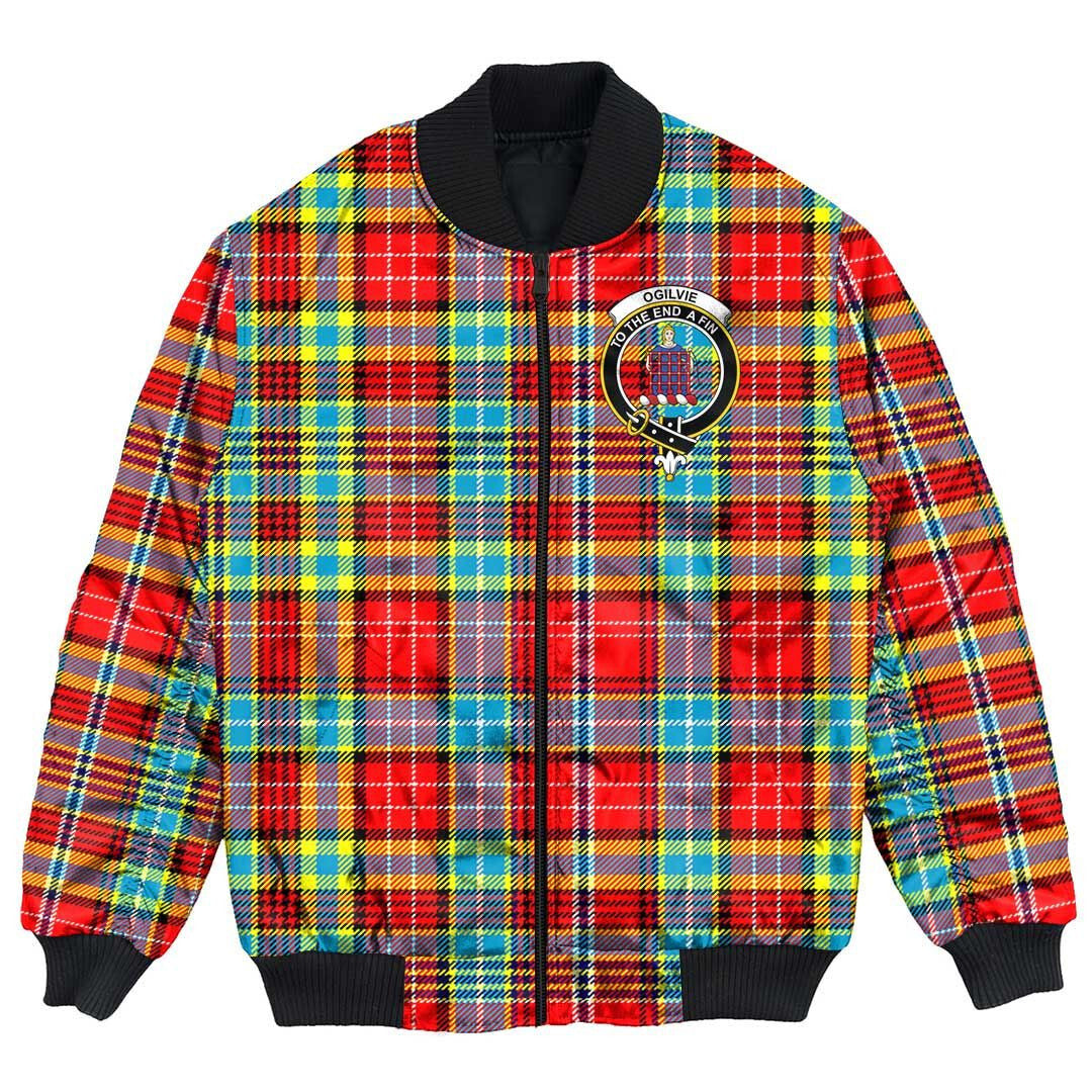 Clan Ogilvie Hunting Ancient Tartan Crest Bomber Jacket BL49 Ogilvie Hunting Ancient Tartan Tartan Bomber Jacket   