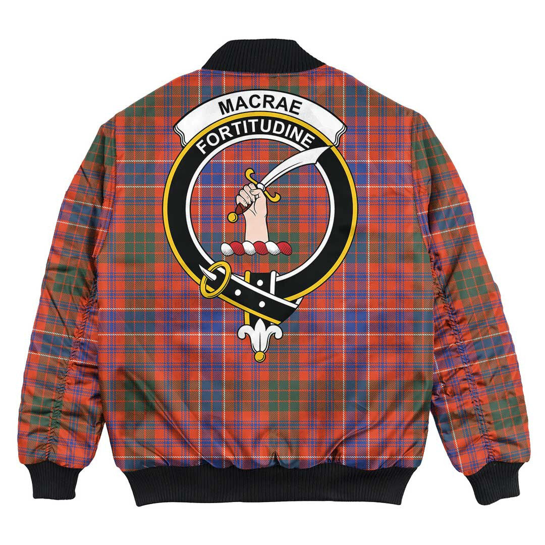 Clan MacRae Ancient Tartan Crest Bomber Jacket ER75 MacRae Ancient Tartan Tartan Bomber Jacket   