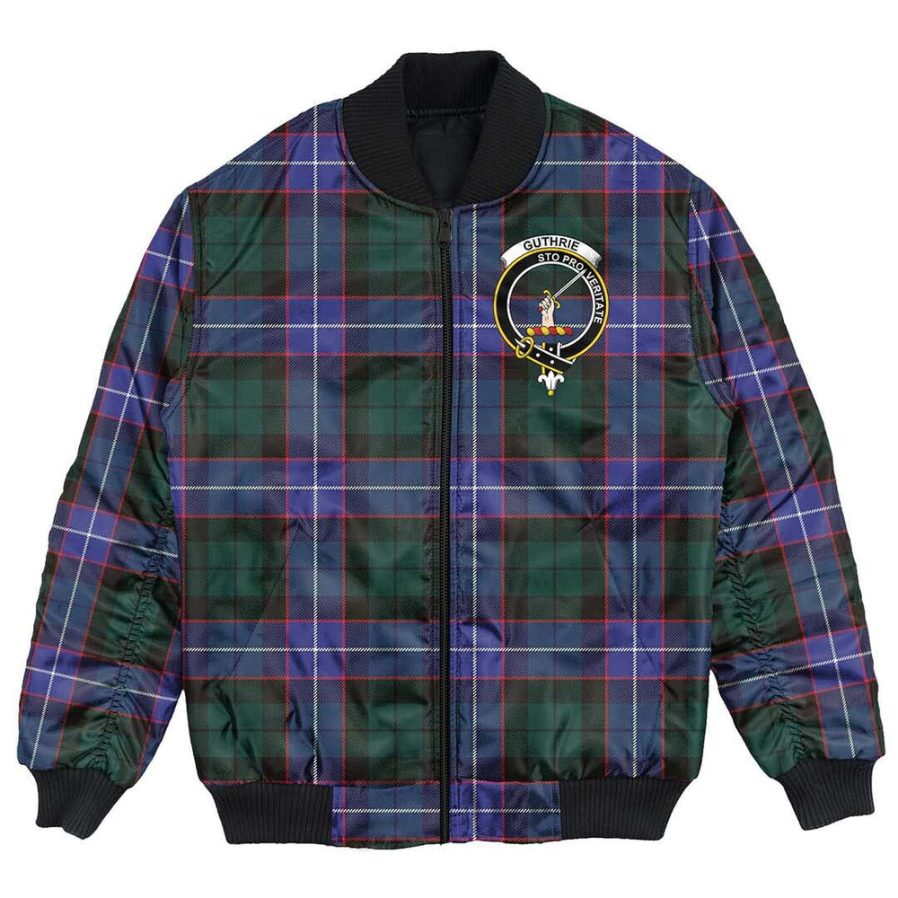 Clan Guthrie Modern Tartan Crest Bomber Jacket DJ87 Guthrie Modern Tartan Tartan Bomber Jacket   