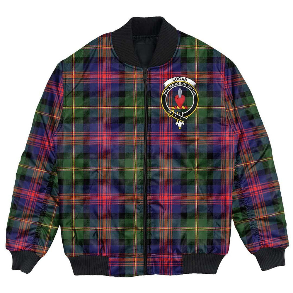 Clan Logan Modern Tartan Crest Bomber Jacket QY30 Logan Modern Tartan Tartan Bomber Jacket   