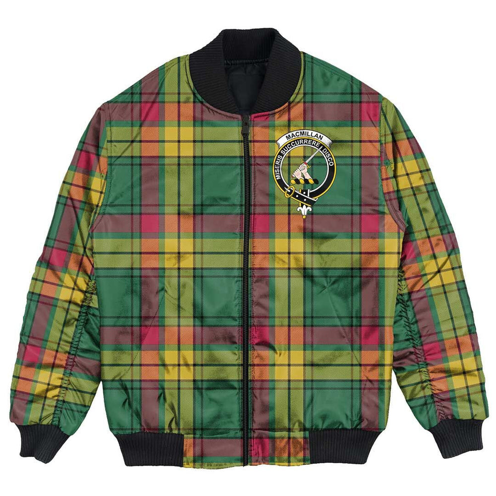 Clan MacMillan Old Ancient Tartan Crest Bomber Jacket SQ90 MacMillan Old Ancient Tartan Tartan Bomber Jacket   