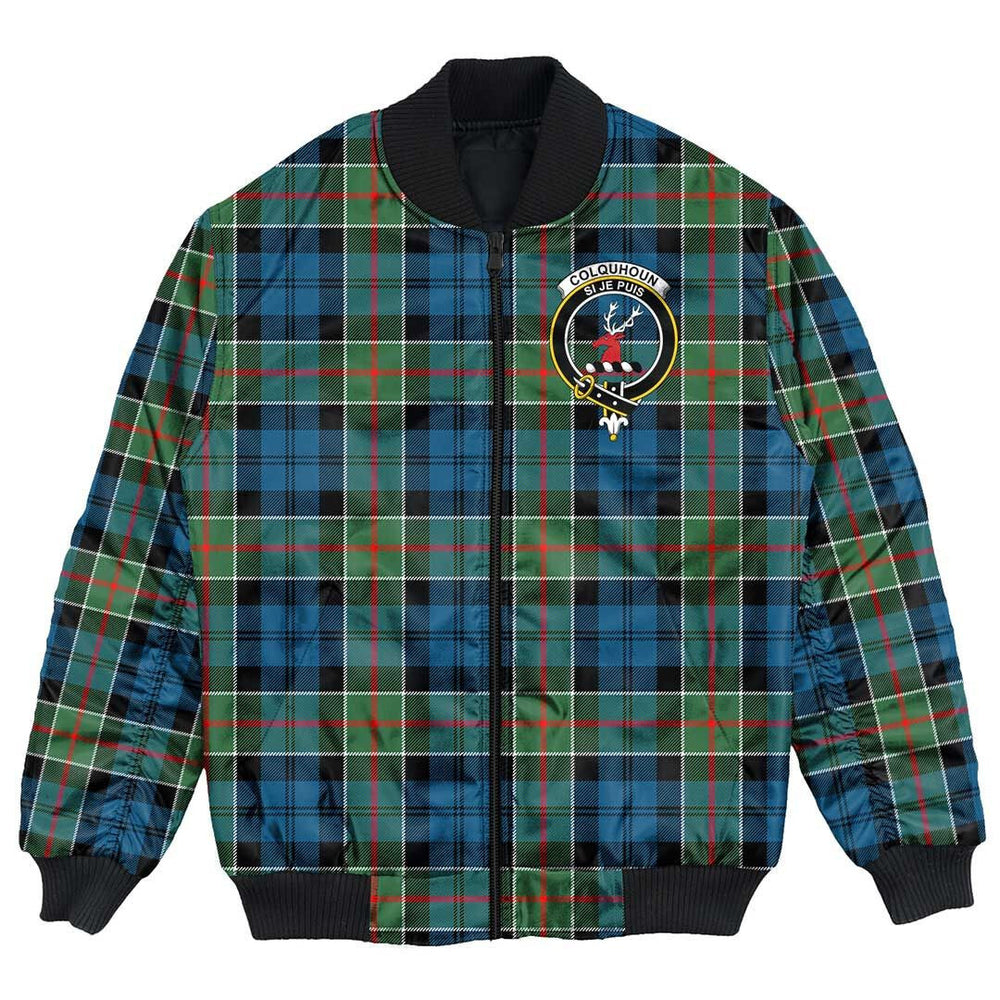 Clan Colquhoun Ancient Tartan Crest Bomber Jacket PF77 Colquhoun Ancient Tartan Tartan Bomber Jacket   