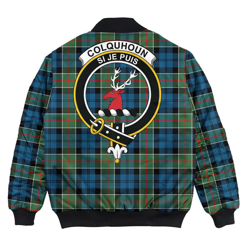 Clan Colquhoun Ancient Tartan Crest Bomber Jacket PF77 Colquhoun Ancient Tartan Tartan Bomber Jacket   