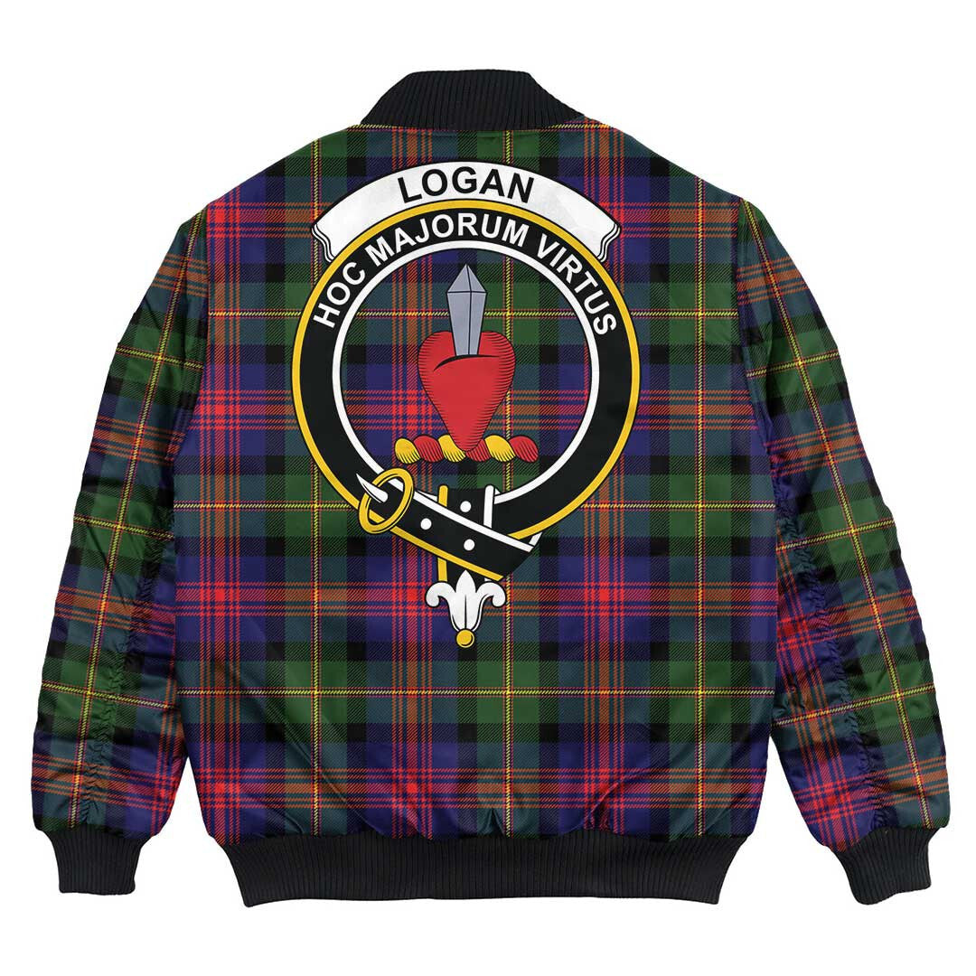 Clan Logan Modern Tartan Crest Bomber Jacket QY30 Logan Modern Tartan Tartan Bomber Jacket   