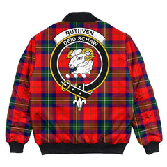 Clan Ruthven Modern Tartan Crest Bomber Jacket AE35 Ruthven Modern Tartan Tartan Bomber Jacket   