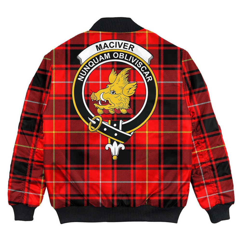 Clan MacIver Modern Tartan Crest Bomber Jacket JD81 MacIver Modern Tartan Tartan Bomber Jacket   