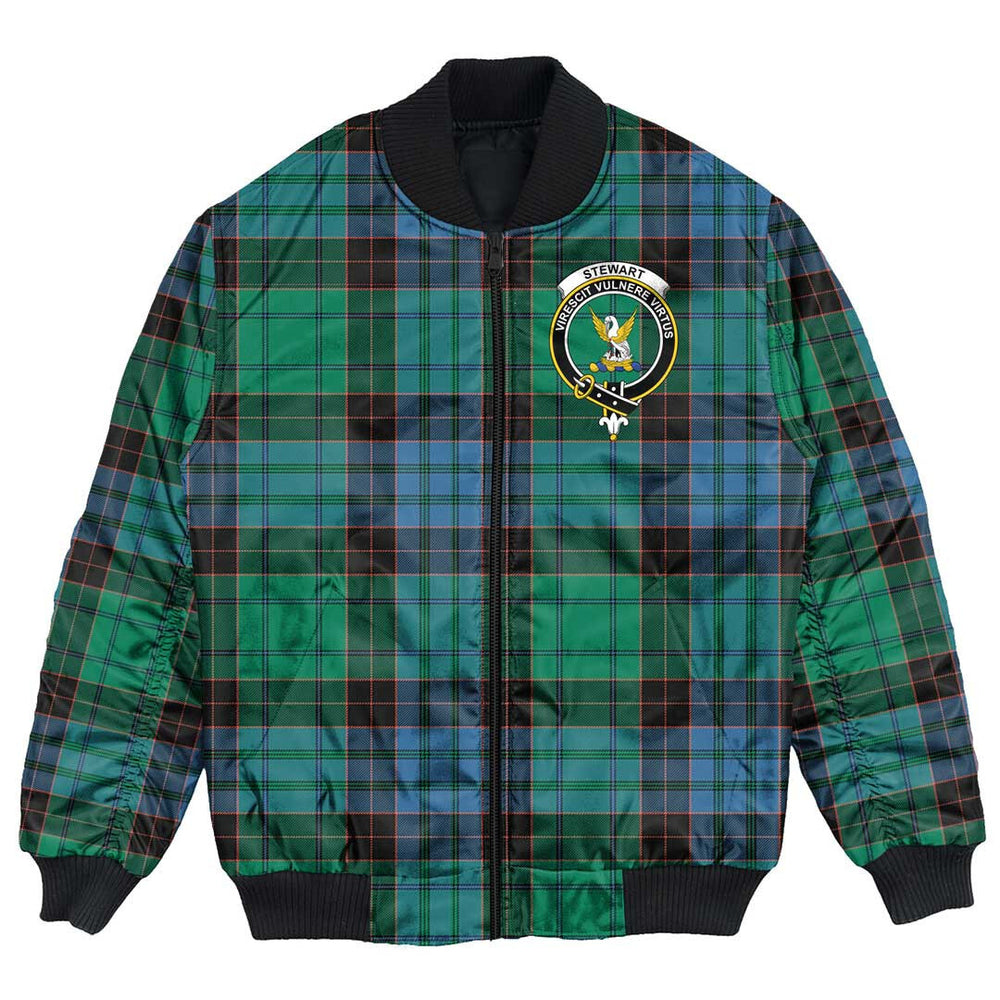 Clan Stewart Old Ancient Tartan Crest Bomber Jacket BE40 Stewart Old Ancient Tartan Tartan Bomber Jacket   