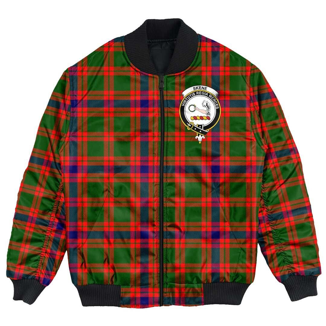 Clan Skene Modern Tartan Crest Bomber Jacket XN57 Skene Modern Tartan Tartan Bomber Jacket   