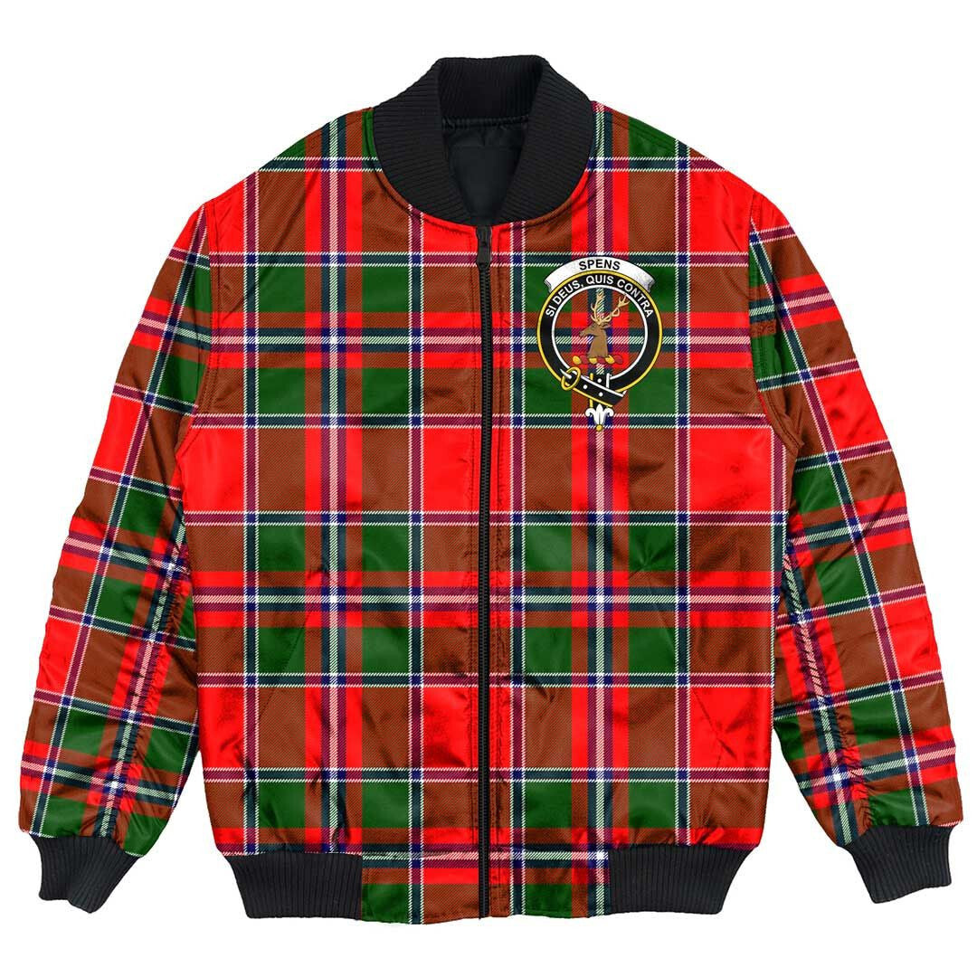 Clan Spens Modern Tartan Crest Bomber Jacket AQ93 Spens Modern Tartan Tartan Bomber Jacket   