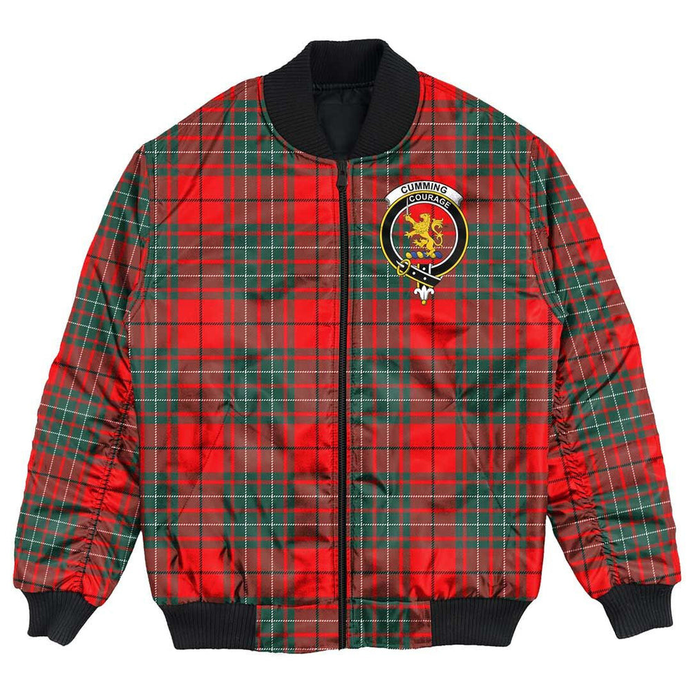 Clan Cumming Modern Tartan Crest Bomber Jacket OK36 Cumming Modern Tartan Tartan Bomber Jacket   