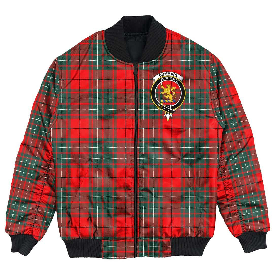 Clan Cumming Modern Tartan Crest Bomber Jacket OK36 Cumming Modern Tartan Tartan Bomber Jacket   