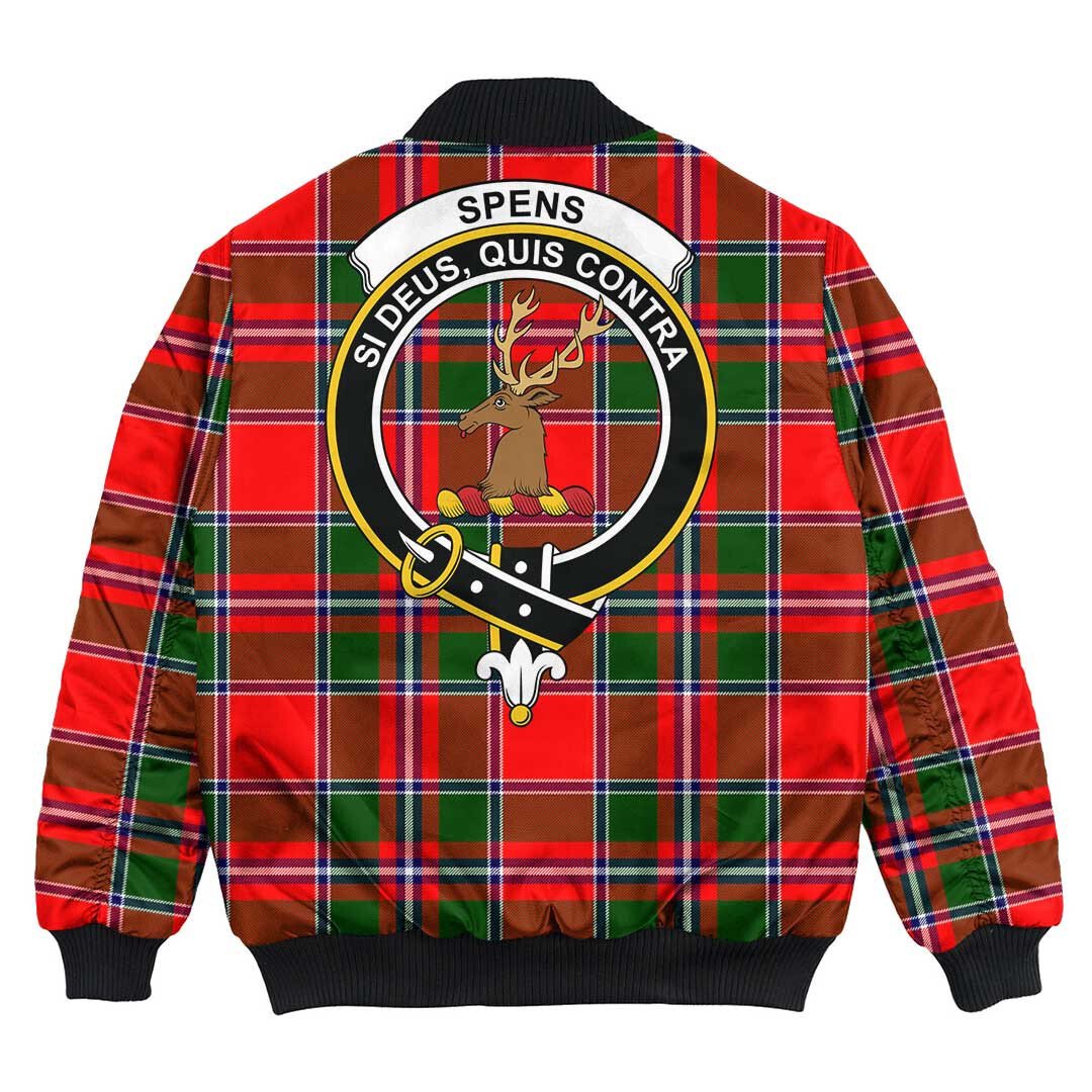 Clan Spens Modern Tartan Crest Bomber Jacket AQ93 Spens Modern Tartan Tartan Bomber Jacket   